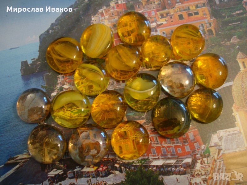 " Жълти стъклени перли " - за декорация , снимка 1