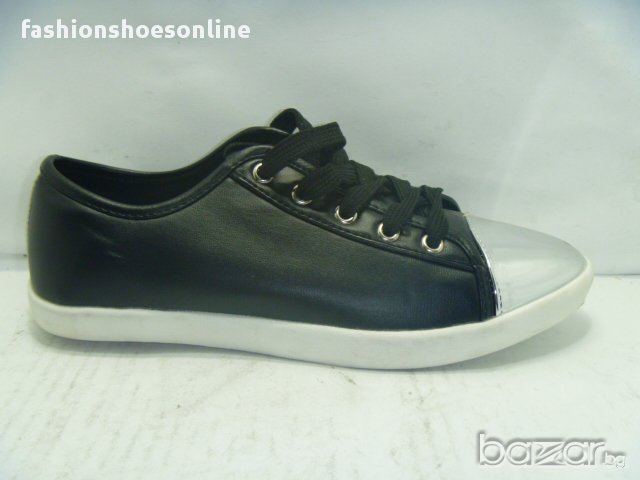 Дам.кец DESUN koжа лак,връзки и сребристо(Г), снимка 1