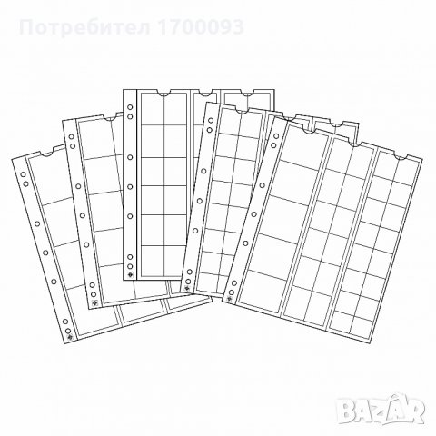 Резервни листи за албуми OPTIMA за монети - всички размери 