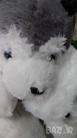 Плюшено куче,хъски,около 45 см, снимка 2 - Плюшени играчки - 23590458