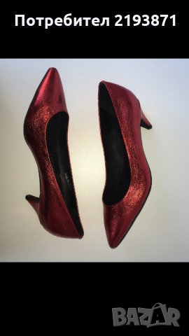 Кожени с ефект блясък червени обувки Jeffrey Campbell номер 39, снимка 8 - Дамски обувки на ток - 24329233