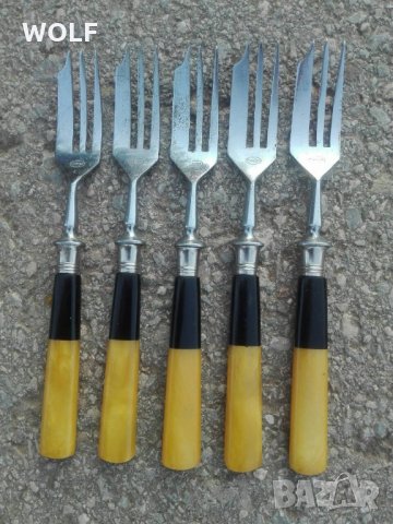 Кехлибар истински дръжки,маркирани старинни прибори от Германия, снимка 8 - Антикварни и старинни предмети - 22038347