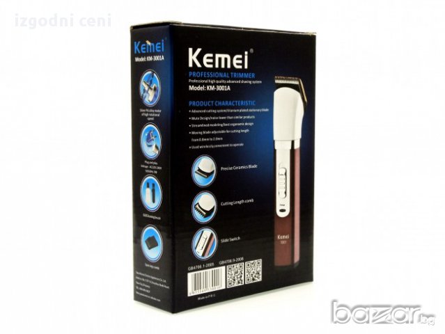 Машинка за подстригване и стилиране KEMEI 3001
