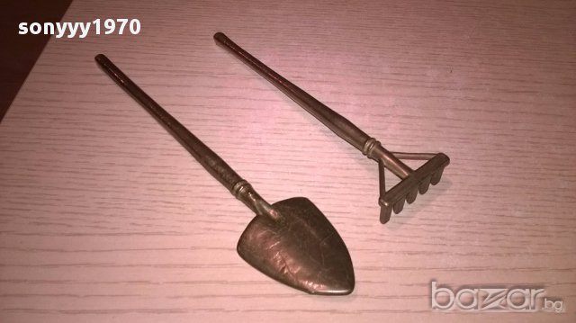АНТИК-Лопатка и гребло-18х4см-мед/месинг-внос франция, снимка 11 - Колекции - 17851653