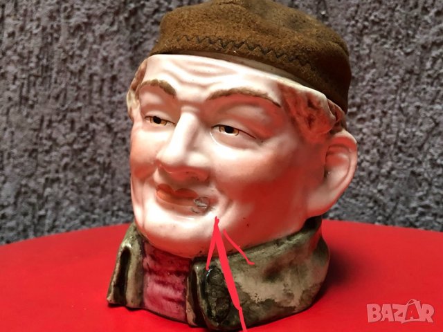 Порцеланова глава/табакера за съхранение на тютюн, снимка 1