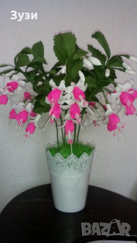 Цветя от хартия-Фуксия,Обичка , снимка 1 - Изкуствени цветя - 24676215