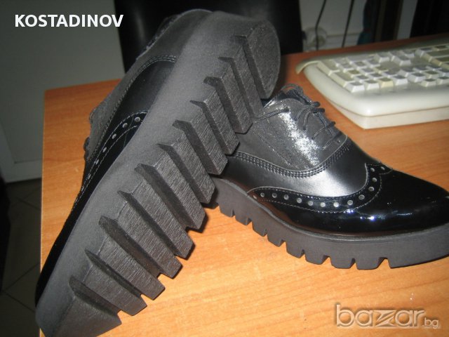 Дамски обувки естествена кожа/естествен лак черни, снимка 4 - Дамски обувки на ток - 17610322
