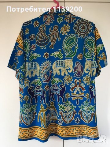 Мъжка лятна пъстра риза къс ръкав от Тайланд  М L, снимка 3 - Ризи - 25727734