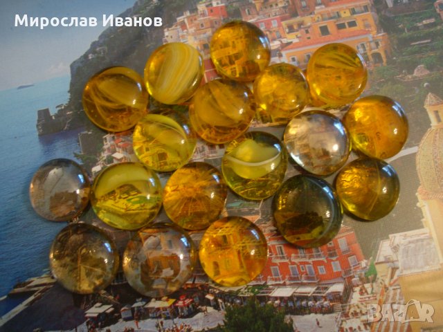 " Жълти стъклени перли " - за декорация 