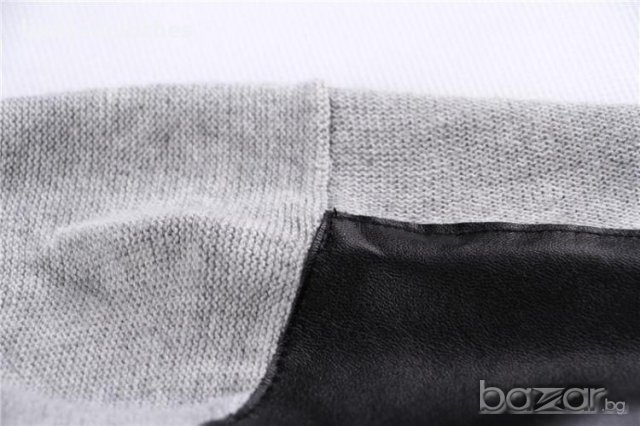 PHILIPP PLEIN GREY LEATHER SKULL Мъжка Жилетка тип Пуловер size M, снимка 10 - Пуловери - 9069376