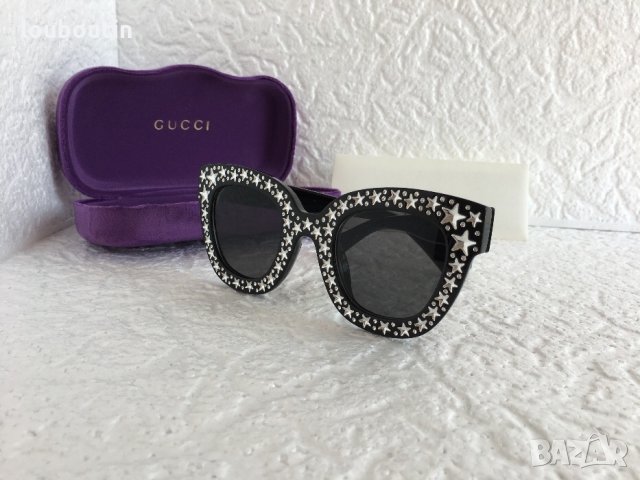 Gucci дамски слънчеви очила с звезди камъни, снимка 3 - Слънчеви и диоптрични очила - 23456402