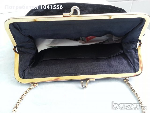   дамска чанта клъч черно кадифе, снимка 5 - Антикварни и старинни предмети - 11103141