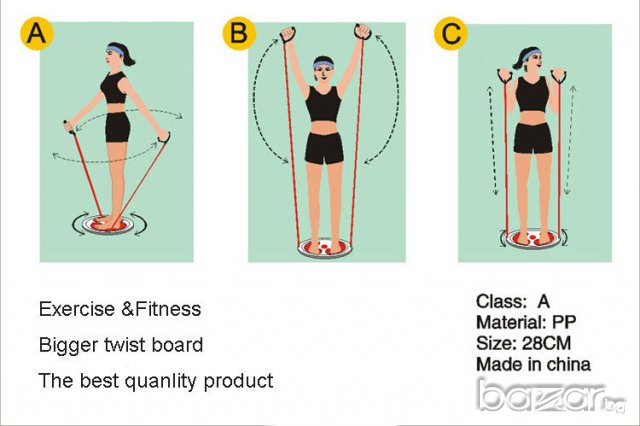 Диск за въртене Body Twister с ластици за стабилност - за спорт, за торти!, снимка 6 - Фитнес уреди - 17643300