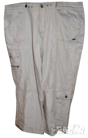 LIV Essentials дамски бежов панталон летен 3/4 100% памук размер 48, снимка 1 - Панталони - 23444822