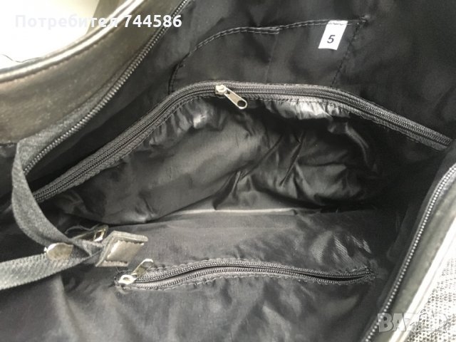 Дамска чанта нова сребро и черна кожа, снимка 3 - Чанти - 25317208