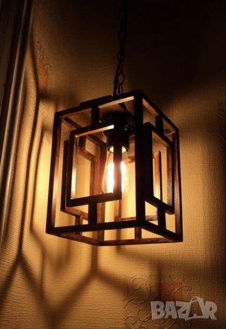 Висяща декоративна дървена лампа, снимка 5 - Полилеи - 21772308