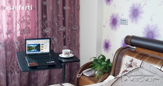 Метална супер маса за лаптоп HS-302 с регулиране на височина, ъгъл и пр. за работа и в леглото, снимка 4 - Друга електроника - 10951264