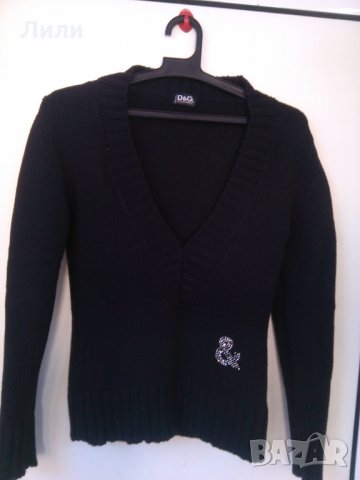 черен пуловер  ,, D@G ,,, снимка 1 - Блузи с дълъг ръкав и пуловери - 22967353