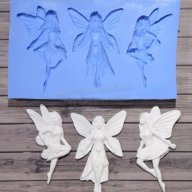 3 големи феи фея пеперуди силиконов молд форма за декорация торта фондан шоколад и др, снимка 1 - Форми - 18088841