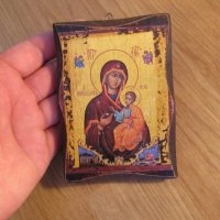 †  православнакона икона богородица с Младенеца за здраве и благополучие  в корпус от масивна дървес, снимка 1 - Икони - 18777822