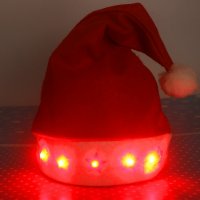 602 Коледна шапка със светещи звездички светеща парти шапка 37см, снимка 2 - Шапки - 23319668