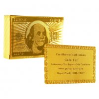 Тесте златни карти за игра с 24 карата златно покритие-пластик, снимка 2 - Карти за игра - 25658565