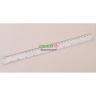 Прозрачна линия, оразмерена в инчове и сантиметри. Изработена от PVC материал. Дължина - 30 см, снимка 1 - Други - 16191756