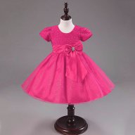 приказна официална розова рокля с пандела , снимка 1 - Детски рокли и поли - 15029077