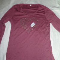 Л нова блуза с камъчета, снимка 1 - Блузи с дълъг ръкав и пуловери - 23517868