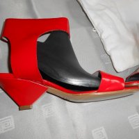 Дамски  червени сандали Chloé 100 % кожа ,100 % оригинални , снимка 8 - Сандали - 18710549
