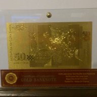 Подаръци 50 лева златни банкноти в стъклена поставка+сертификат, снимка 2 - Нумизматика и бонистика - 9441725