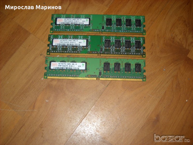 101.Ram DDR2 800 MHz,PC2-6400,1Gb,hynix.Kит 3 Броя, снимка 1