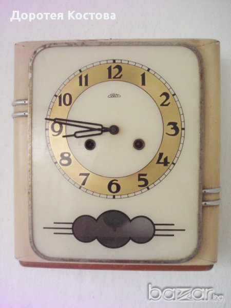1959 г. Стар дървен часовник за стена, снимка 1