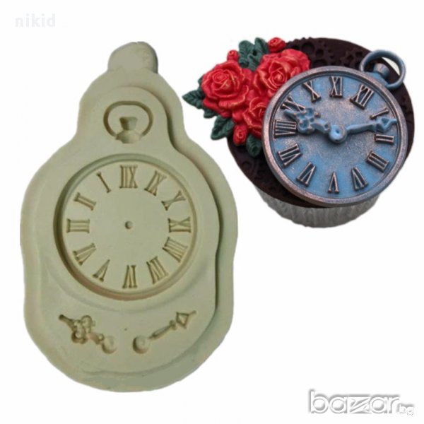 часовник силиконов молд форма украса мъфини фондан торта шоколад и др, снимка 1