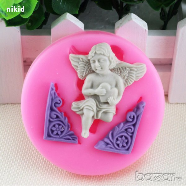 молд форма силиконова  ангел със сърце за декор украса торта фондан шоколад и др., снимка 1