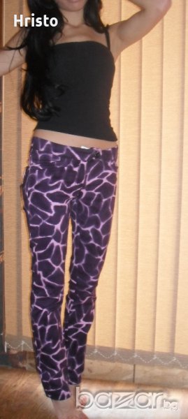 Стилен панталон в лилово размер С, снимка 1