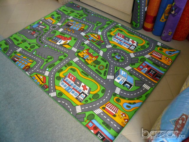 Детски мокетен килим на пътища модел Сити, снимка 3 - Килими - 7394660