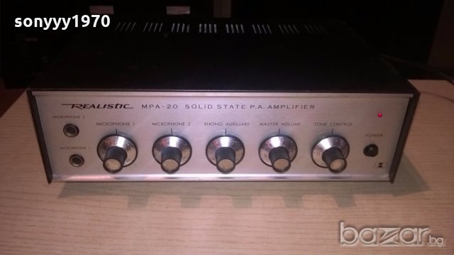 realistic mpa-20 solid state pa amplifier-внос швеицария, снимка 4 - Ресийвъри, усилватели, смесителни пултове - 19129150