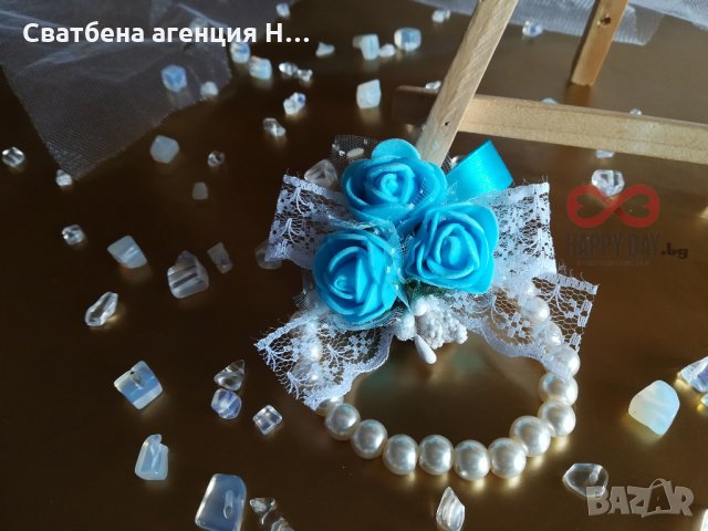 Сватбена бутониера за ръка гривна Амор