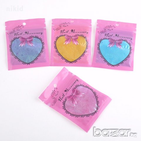 5 цвята перлен прах за нокти за ефект русалка блясък пигмент с брокат , снимка 6 - Продукти за маникюр - 14587220