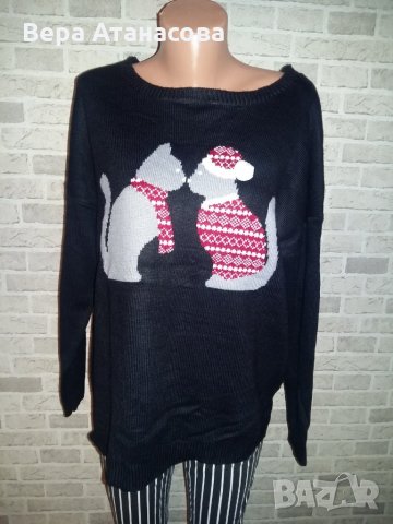 Пуловер yessica с котки,л размер, снимка 1 - Блузи с дълъг ръкав и пуловери - 23765882