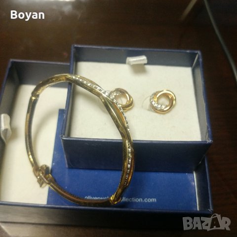 комплект гривна и обеци swarovski, снимка 3 - Гривни - 25544236