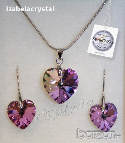 Сваровски Обеци,Колиета Комплекти"heart'' Crystals from SWAROVSKI®, снимка 9 - Бижутерийни комплекти - 6452351