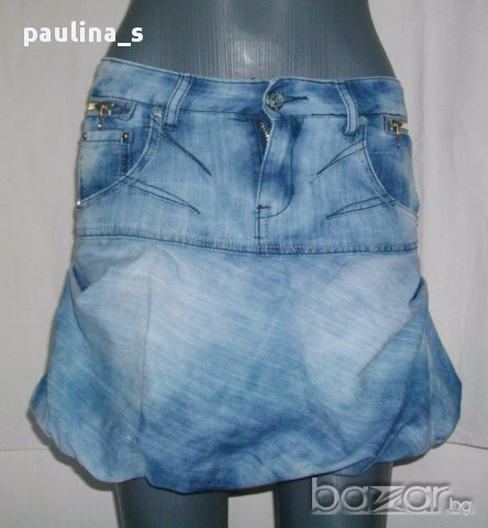 Уникална дънкова пола "Franco"jeans с подплата, снимка 2 - Поли - 15777404