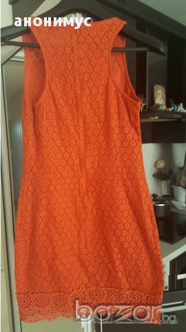 Дантелена рокля в оранж, снимка 2 - Рокли - 15090460