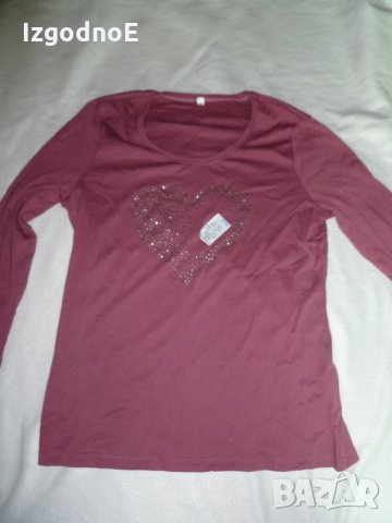 Л нова блуза с камъчета, снимка 1 - Блузи с дълъг ръкав и пуловери - 23517868