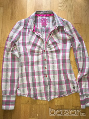 LEE COOPER дамска риза  оригинал, размер М slim fit, карирана, 100% памук, като нова!!!