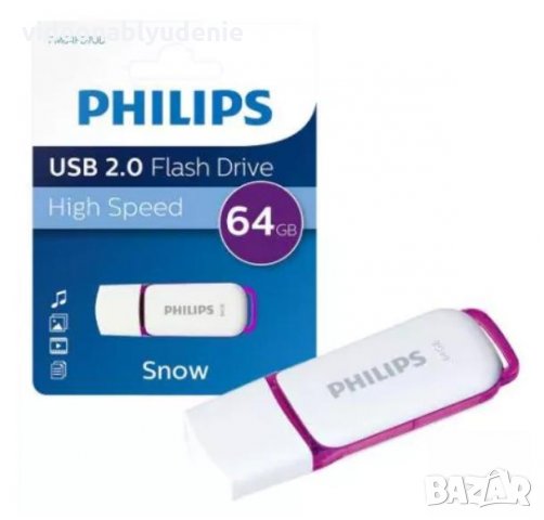 Флашка Philips Snow 64GB USB 2.0 Флаш памет High Speed Flash Drive, снимка 1 - USB Flash памети - 26199436