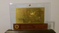 Подаръци 50 лева златни банкноти в стъклена поставка+сертификат, снимка 2