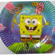 Спондж боб Спонджбоб Sponge Bob 10 бр парти чинии чинийки, снимка 2 - Чинии - 18488129